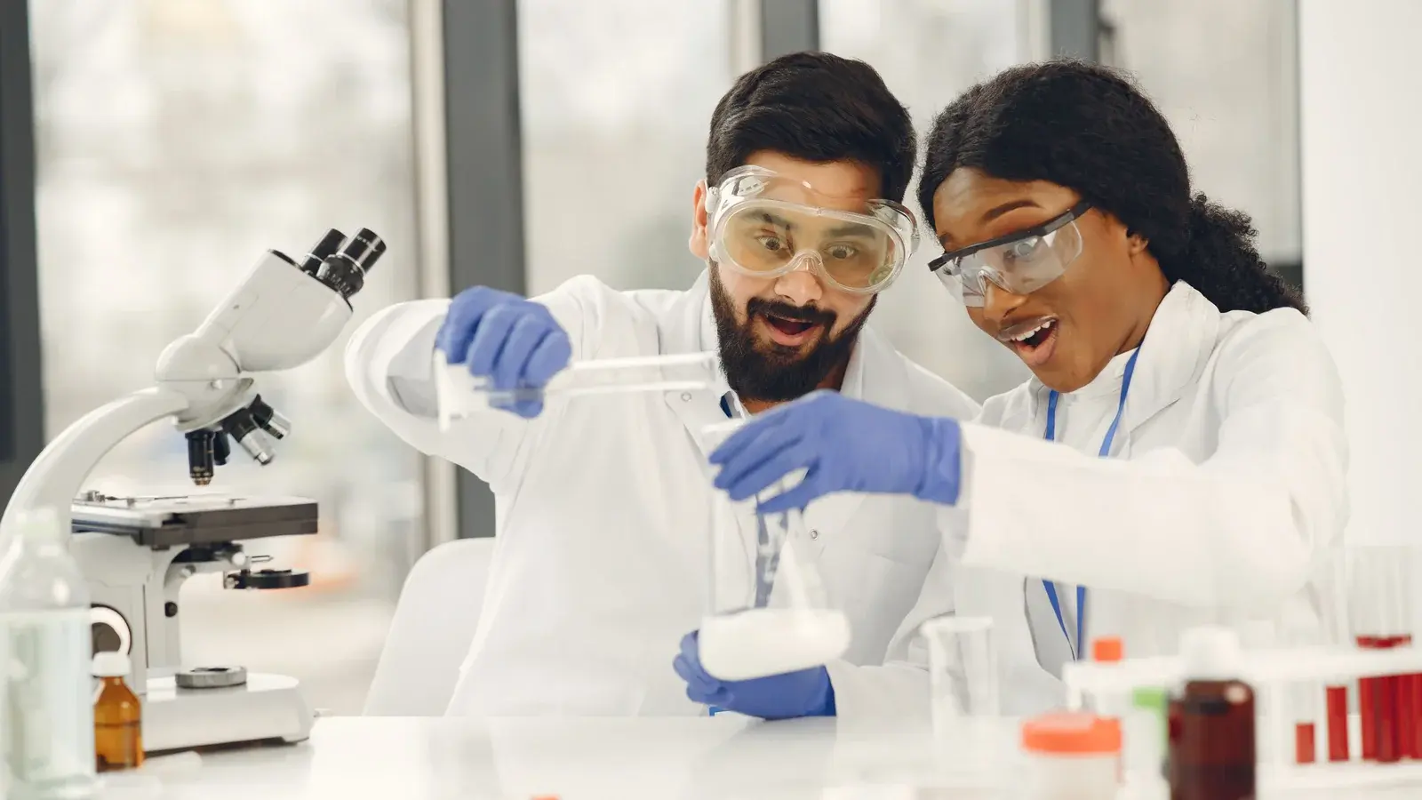 Medical research team collaborating
